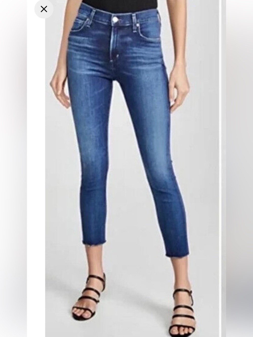Agolde Sophie Crop Skinny Jeans Women's Size 31 Stretch Denim Raw Hem